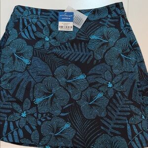 NWT Rip Skirt Floral Patterned in Blue and Black